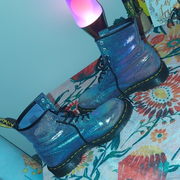 Iridescent Lace-Up Boots - Picture 7 of 11